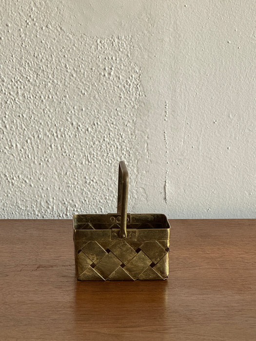 Petite Woven Brass Box