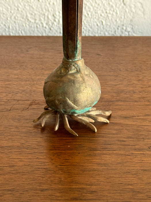 Copper And Brass Stem Vase