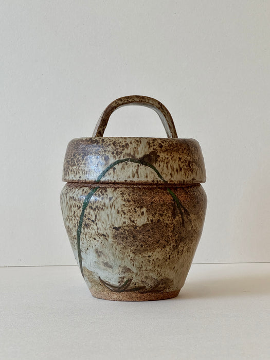 Speckled Faux Jar With Handle