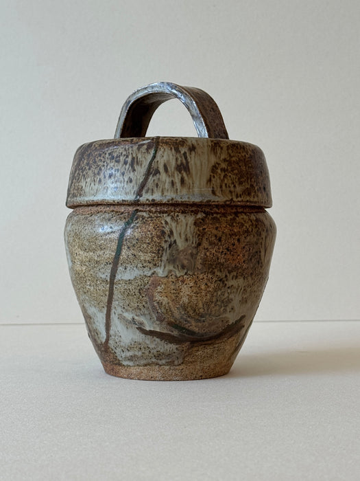 Speckled Faux Jar With Handle