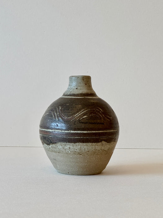 Speckled And Brown Bud Vase