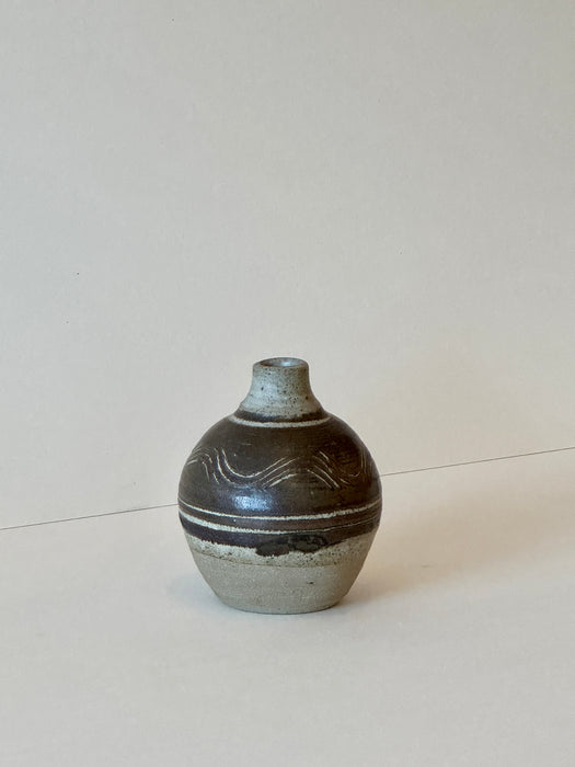 Speckled And Brown Bud Vase