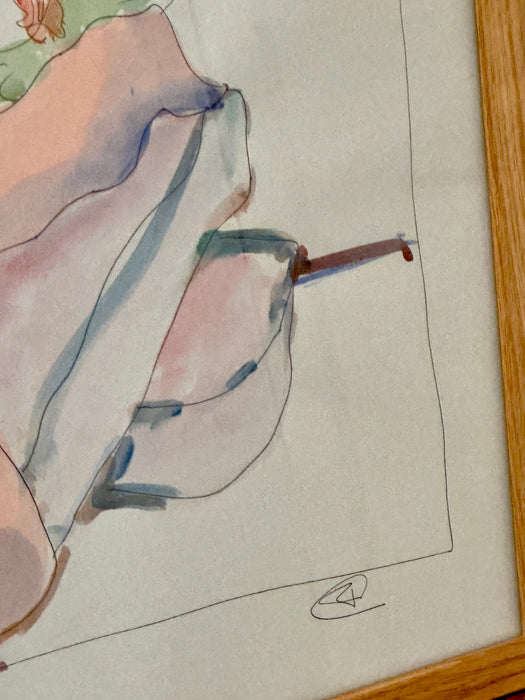 1 Abstract Nude Watercolor - Laying