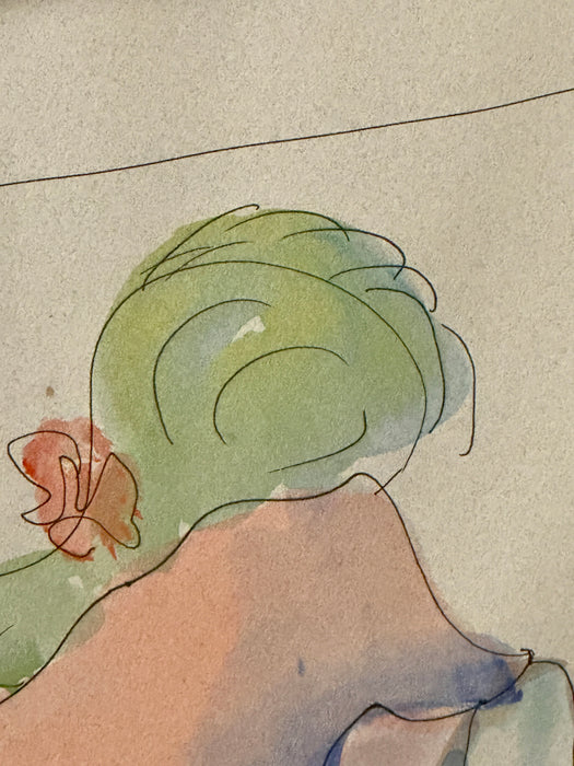 1 Abstract Nude Watercolor - Laying
