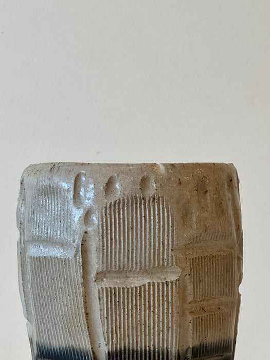 Geometric Vase With Blue Glaze