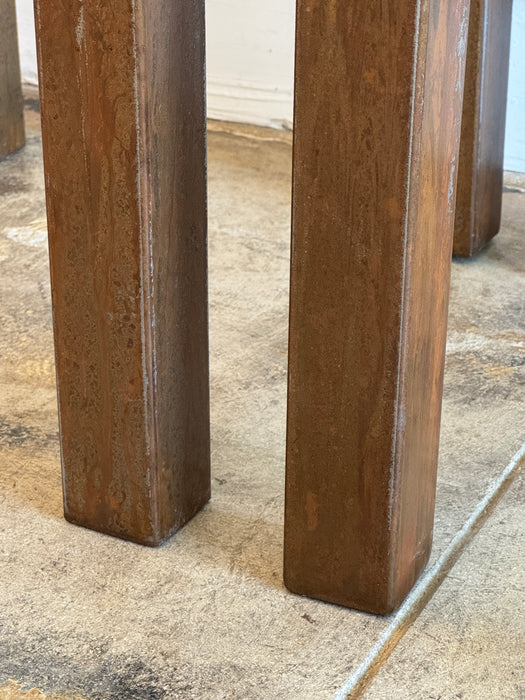 Steel And Glass Side Tables