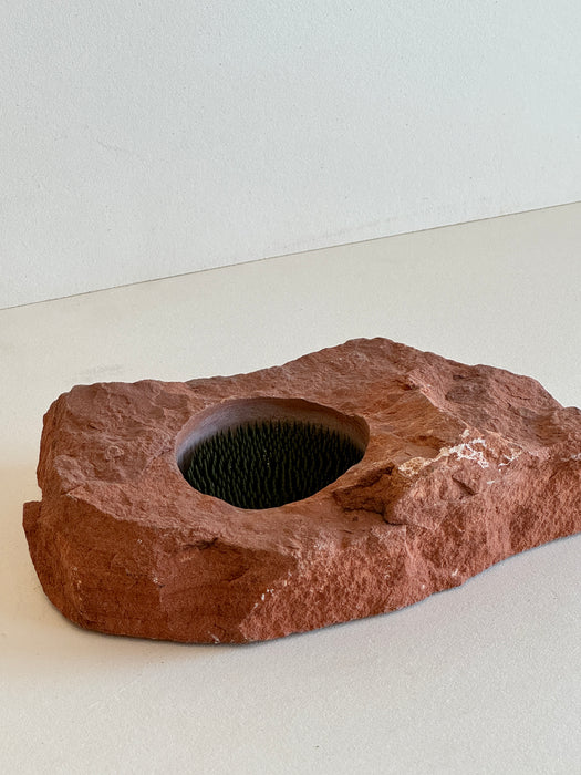 Red-Stone Ikebana Vessel