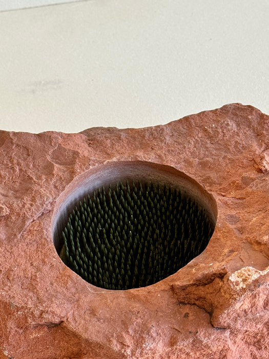 Red-Stone Ikebana Vessel