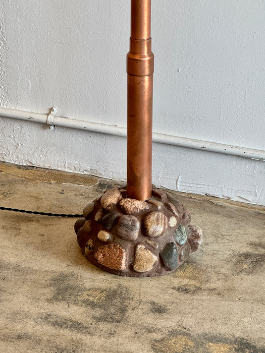 Stone And Copper Floor Lamp