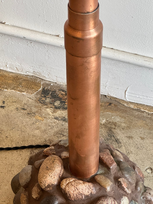 Stone And Copper Floor Lamp