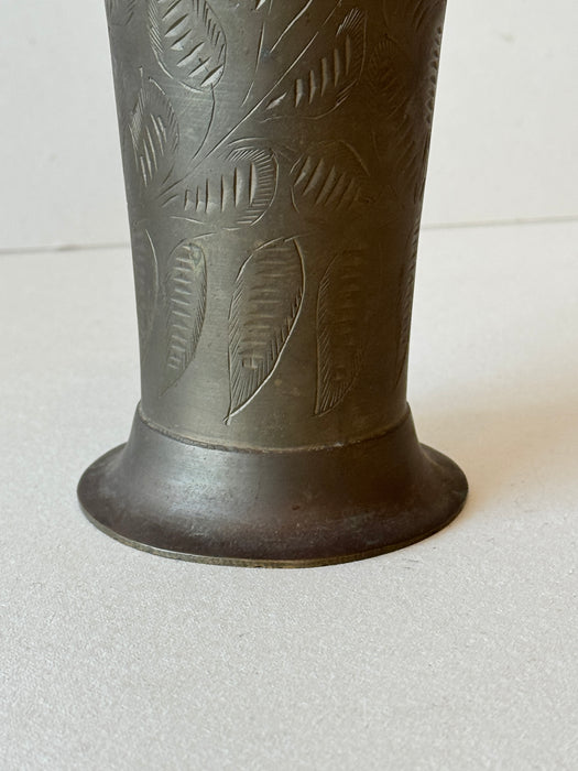 Brass Etched Vase
