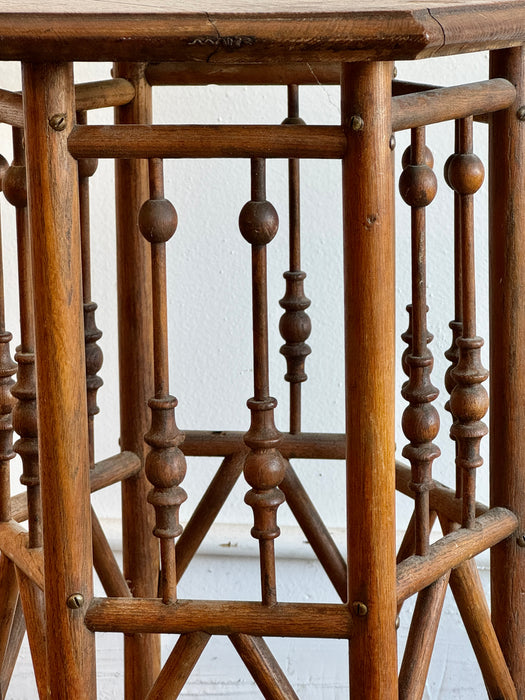 Hexagonal Side Table With Bobbins