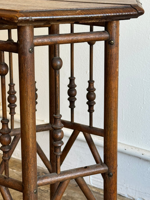 Hexagonal Side Table With Bobbins