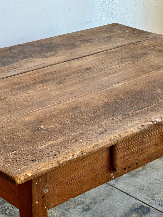 Rustic Dining Table With Drawer