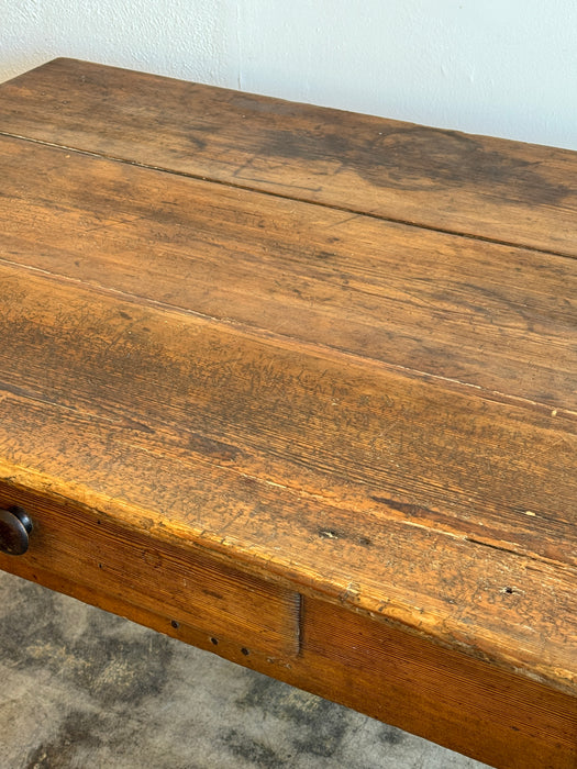 Rustic Dining Table With Drawer
