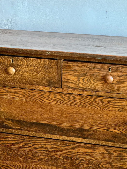 Oak Dresser With Mirror
