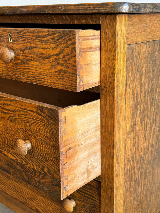 Oak Dresser With Mirror
