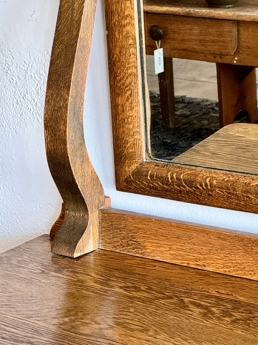 Oak Dresser With Mirror