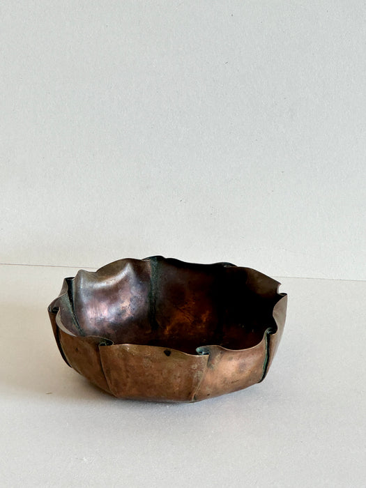 Pleated Copper Bowl