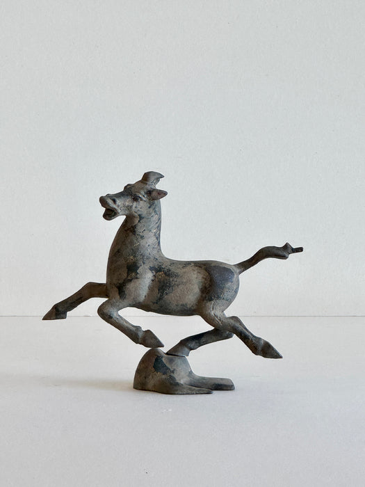 Japanese Cast Iron Horse Sculpture