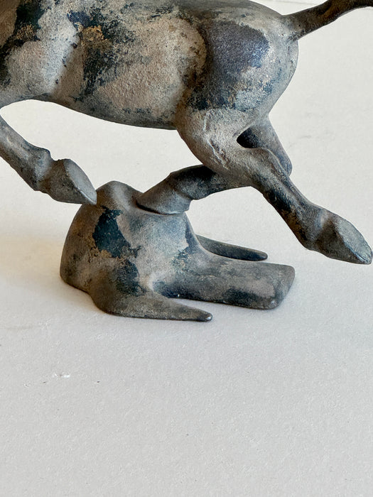 Japanese Cast Iron Horse Sculpture