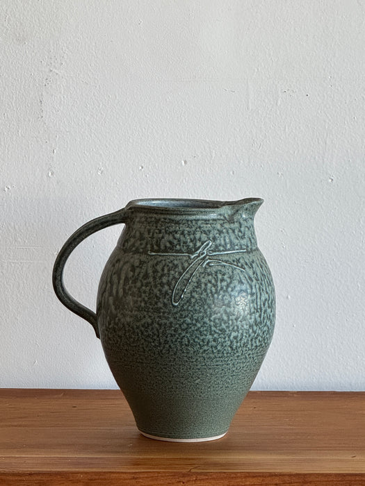 Salt Glzed Green Pitcher