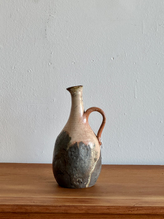 Vintage Tan And Black Pitcher