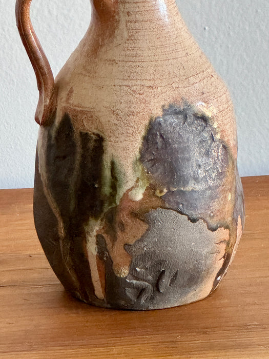 Vintage Tan And Black Pitcher