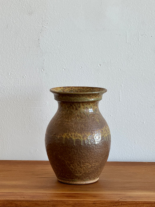 Brown And Green Drip Glaze Vase