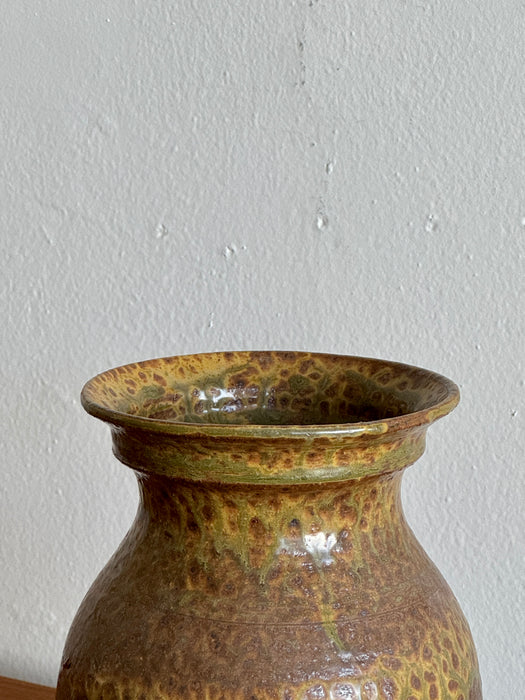 Brown And Green Drip Glaze Vase