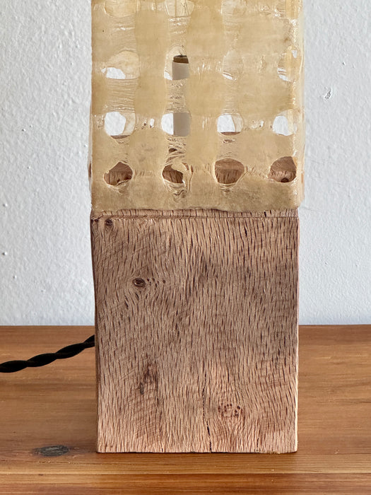Oak Block Lamp - Cream Diffuser