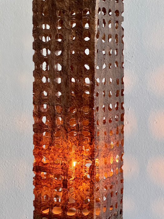 Oak Block Lamp - Brown Diffuser