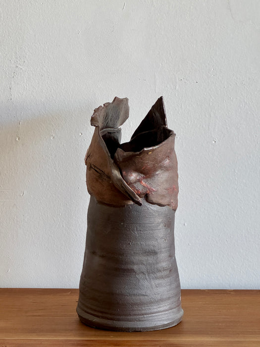 Large Brown And Black Abstract Vase
