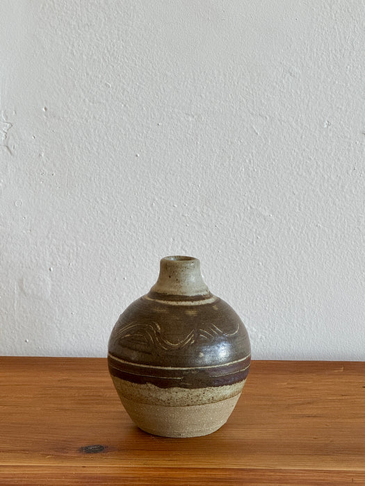 Speckled And Brown Bud Vase