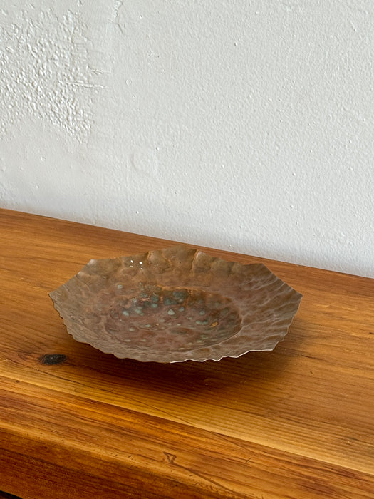 Dimpled Octagonal Copper Bowl