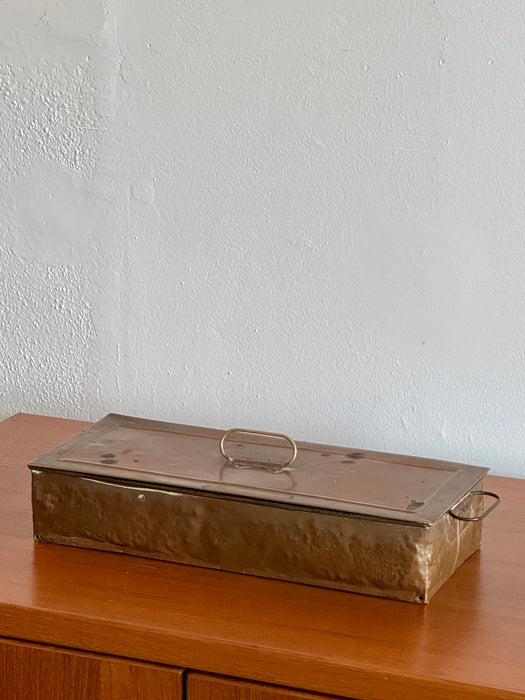 Copper Box With Lid And Handles