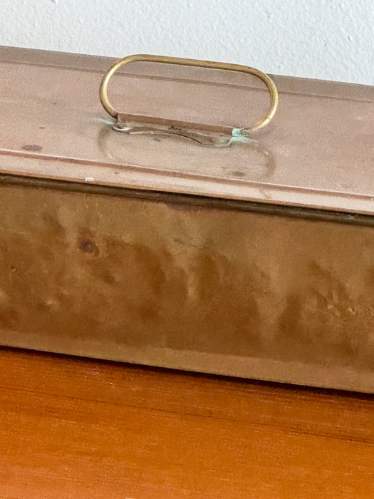 Copper Box With Lid And Handles