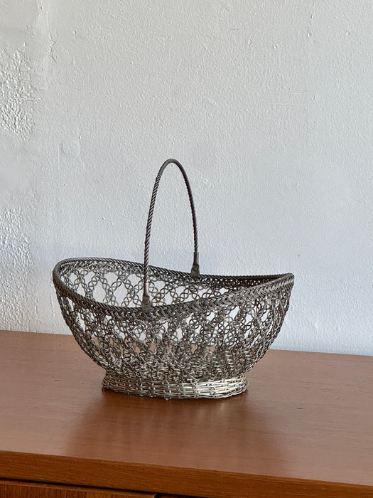 Woven Wire Basket With Handle