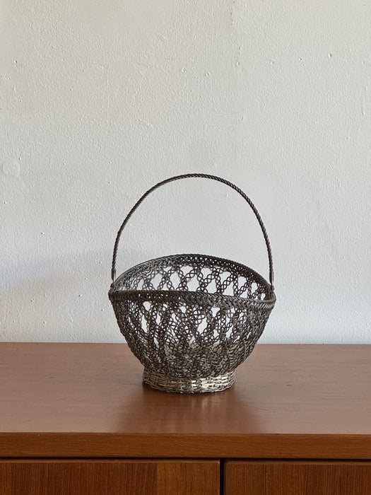 Woven Wire Basket With Handle