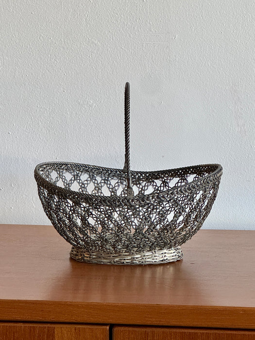Woven Wire Basket With Handle