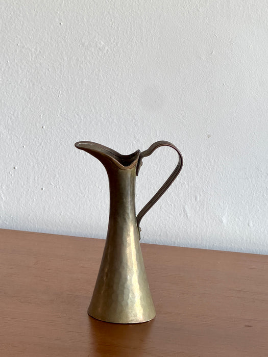 Petite Hammered Brass Pitcher
