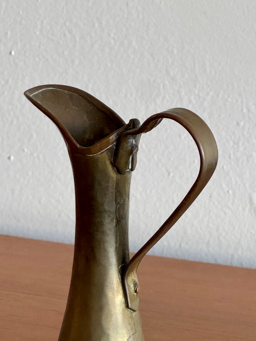 Petite Hammered Brass Pitcher