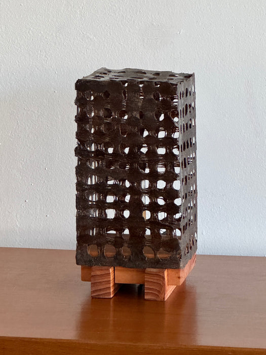 Plinth Table Lamp - Perforated Brown Diffuser