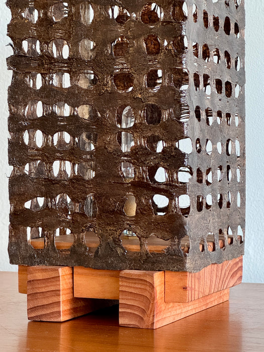 Plinth Table Lamp - Perforated Brown Diffuser