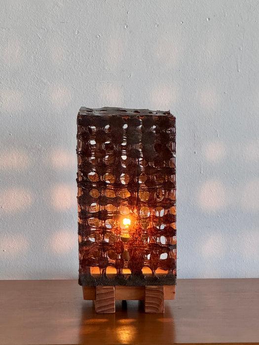 Plinth Table Lamp - Perforated Brown Diffuser