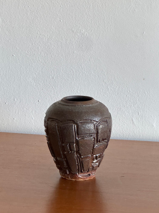 Geometric Stoneware Vase