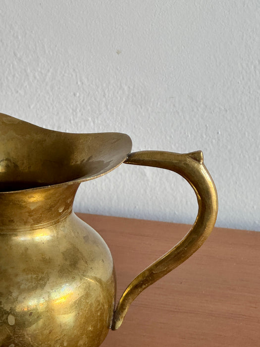 Wide Mouth Brass Pitcher