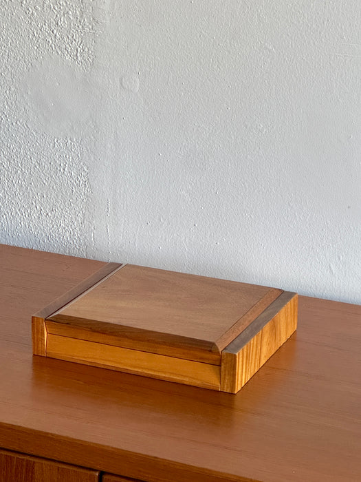 Wood Box With Hinged Lid