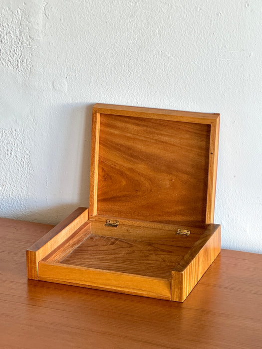 Wood Box With Hinged Lid