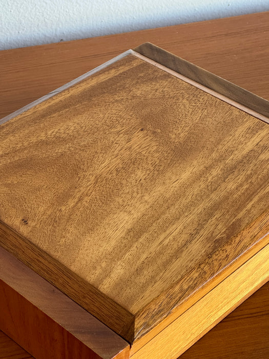 Wood Box With Hinged Lid